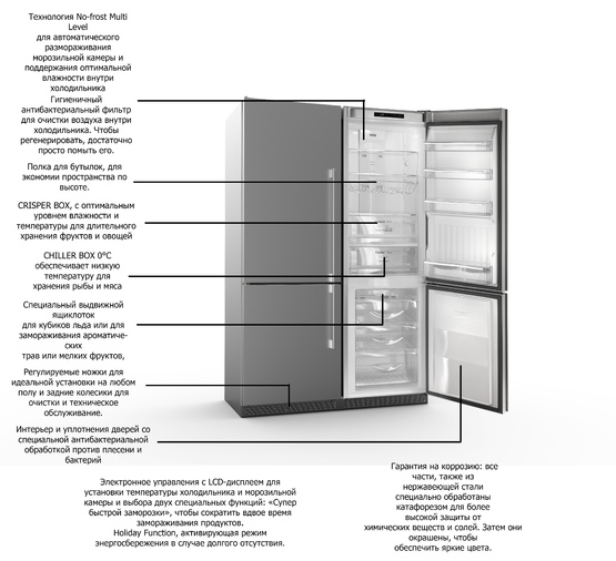 Холодильник Side-by-Side BO07601 E/BO07600 E